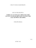 Nghiên cứu xây dựng quy trình công nghệ sản xuất vắcxin dại trên nuôi cấy tế bào vero ở quy mô phòng thí nghiệm