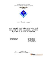 một số giải pháp nhằm nâng cao hiệu quả hoạt động kinh doanh của quỹ tín dụng nhân dân cơ sở mekong bùi thanh tâm