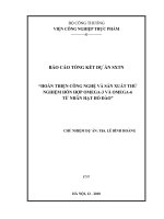 Hoàn thiện công nghệ và sản xuất thử nghiệm hỗn hợp omega 3 và omega 6 từ nhân hạt hồ đào