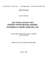 Bài toán Cauchy cho phương trình Monge-ampère hyperbolic nhiều biến độc lập