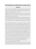 Dinh dưỡng với nhiễm khuẩn và miễn dịch ở trẻ em docx