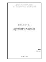 Nghiên cứu nâng cao chất lượng quặng tinh nhà máy tuyển apatit
