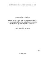 Luận chứng khoa học về mô hình quản lý và phát triển bền vững dối bờ biển các tỉnh quảng bình, quảng trị, thừa thiên huế