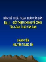 GIỚI THIỆU CHUNG VỀ CÔNG TÁC SOẠN THẢO VĂN BẢN pot