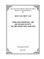 Chính sách marketing mix đối với dịch vụ my TV TTViễn thông huế