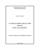 cơ chế tài chính dịch vụ môi trường rừng tại lâm đồng