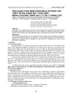 ứng dụng phần mềm crocodile physics vào thiết kế bài giảng bài “thấu kính mỏng”chương trình vật lý lớp 11 nâng cao