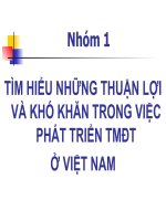 Thuận lợi và khó khăn trong việc phát triển thương mại điện tử ở VN môn Nghiệp vụ thương mại quốc tế