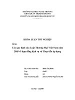Các quy định của luật thương mại Việt Nam năm 2005 về hợp đồng dịch vụ và thực tiễn áp dụng