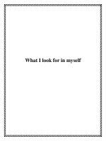 What I look for in myself doc