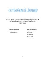 thực trạng vấn đề áp dụng chứng chỉ rừng và quản lý rừng bền vững ở việt nam