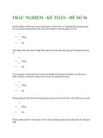TRẮC NGHIỆM - KẾ TOÁN - ĐỀ SỐ 36 potx