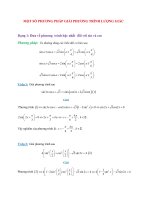 Một số phương pháp giải phương trình lượng giác