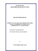 Nghiên cứu xây dựng quy trình công nghệ sản xuất isopropyl palmitate từ iso propanl và palmstearin