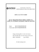 quản trị kênh phân phối cà phê của công ty cổ phần tập đoàn trung nguyên