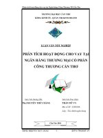 phân tích hoạt động cho vay tại ngân hàng thương mại cổ phần công thương cần thơ