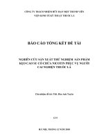 Nghiên cứu sản xuất thử nghiệm sản phẩm kẹo cao su có chứa nicotin phục vụ người cai nghiện thuốc lá