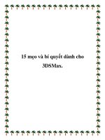 15 mẹo và bí quyết dành cho 3DSMax. potx