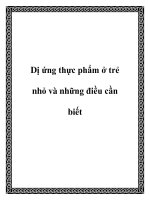 Dị ứng thực phẩm ở trẻ nhỏ và những điều cần biết pptx