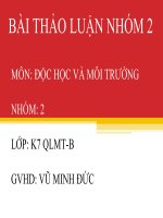 Tác động của các  loại độc  chất
