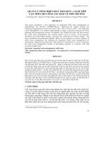 QUẢN LÝ TỔNG HỢP CHẤT THẢI RẮN - CÁCH TIẾP CẬN MỚI CHO CÔNG TÁC BẢO VỆ MÔI TRƯỜNG docx