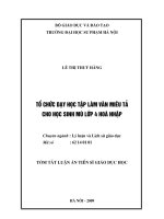 Tổ chức dạy học tập làm văn miêu tả cho học sinh mù lớp 4 hoà nhập