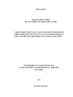Hoàn thiện pháp luật về ban hành quyết định hành chính nhằm đáp ứng yêu cầu cải cách hành chính và nâng cao hiệu quả hoạt động của cơ quan nhà nước