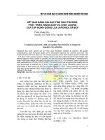 Kết quả đánh giá đặc tính sinh trưởng, phát triển, năng suất và chất lượng của tập đoàn giống lúa Japonica ôn đới pdf