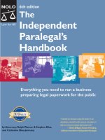 the independent paralegal's handbook, how to provide legal services without becoming a lawyer 6th (2004)