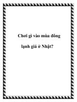 Chơi gì vào mùa đông lạnh giá ở Nhật? potx