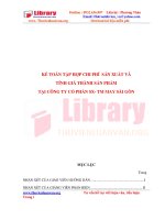 Kế toán tập hợp chi phí và tính giá thành sản phẩm”  tại Công ty Cổ phần Sản Xuất – Thƣơng Mại May Sài Gòn
