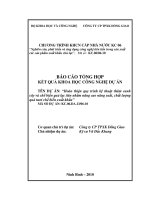 hoàn thiện quy trình kỹ thuật thâm canh cây và chế biến quả lạc tiên nhằm nâng cao năng suất, chất lượng quả tươi chế biến xuất khẩu