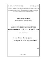Nghiên cứu triển khai ghép tim trên người lấy từ người cho chết não