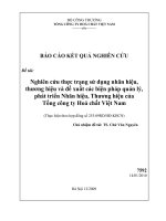 Nghiên cứu thực trạng sử dụng nhãn hiệu, thương hiệu và đề xuất biện pháp quảng bá phát triển thương hiệu tổng công ty hóa chất việt nam