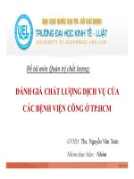 tiểu luận đánh giá chất lượng dịch vụ của các bệnh viện công ở tp. hcm
