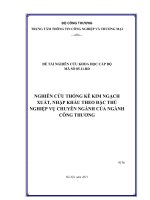Nghiên cứu thống kê kim ngạch xuất, nhập khẩu theo đặc thù nghiệp vụ chuyên ngành của ngành công thương