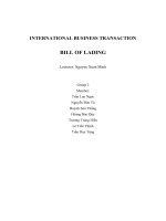 INTERNATIONAL BUSINESS TRANSACTION  BILL OF LADING