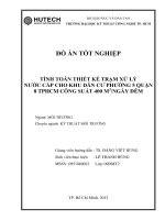 tính toán thiết kế trạm xử lý nước cấp cho khu dân cư phường 5, quận 8, thành phố hồ chí minh, công suất 400m3 ngày đêm
