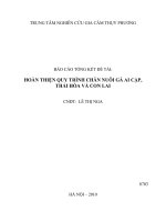 hoàn thiện quy trình chăn nuôi gà ai cập, thái hòa và con lai