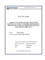 nghiên cứu đánh giá hiện trạng môi trường tại công ty bột mỳ ninh sơn - ninh thuận và đề xuất biện pháp quản lý môi trường hiệu quả