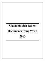 Xóa danh sách Recent Documents trong Word 2013 docx
