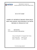 nghiên cứu mô hình xã hội hóa trong hoạt động thu gom rác thải sinh hoạt tại thành phổ hội an, tỉnh quảng nam
