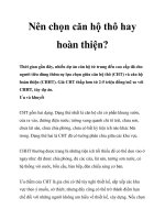 Nên chọn căn hộ thô hay hoàn thiện? potx