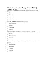 Tìm từ đồng nghĩa với từ được gạch chân - Trình độ TOEFL, Bài số 5 pdf