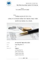 tiểu luận chính sách cổ tức của công ty cổ phần niêm yết trong thực tiễn dưới tác động của thuế