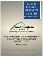 THE INVESTIGATION ABOUT THE SUCCESS OF THE SAFETY BUS IN TYNE AND WEAR UNIVERSITY (TWU) potx