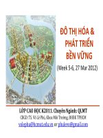ĐÔ THỊ HÓA & PHÁT TRIỂN BỀN VỮNG (Week 5-6, 27 Mar 2012) pdf