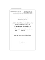 Nghiên cứu về hoá học một số cây thuốc chọn lọc Việt Nam có hoạt tính chống ung thư