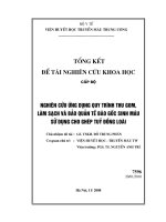 Nghiên cứu ứng dụng qui trình thu gom, xử lý và bảo quản tế bào gốc sinh máu sử dụng cho ghép tủy đồng loài