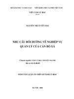 Nhu cầu bồi dưỡng về nghiệp vụ quản lý của cán bộ xã